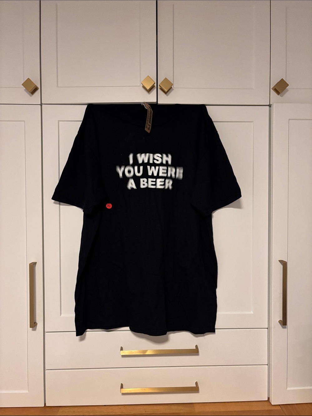 Gildan Black Short Sleeve Tee with White Statement Text